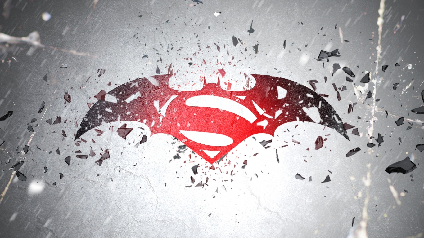 Batman vs Superman Awesome Logo for 1366 x 768 HDTV resolution