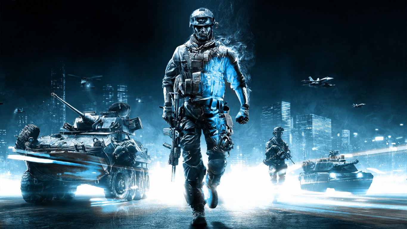 Battlefield 3 Action Game for 1366 x 768 HDTV resolution