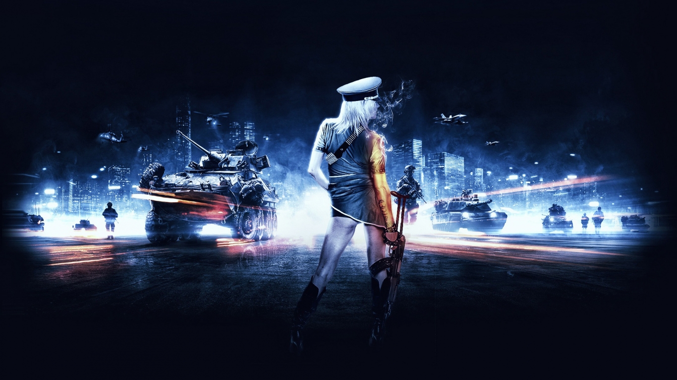 Battlefield 3 Girl for 1366 x 768 HDTV resolution