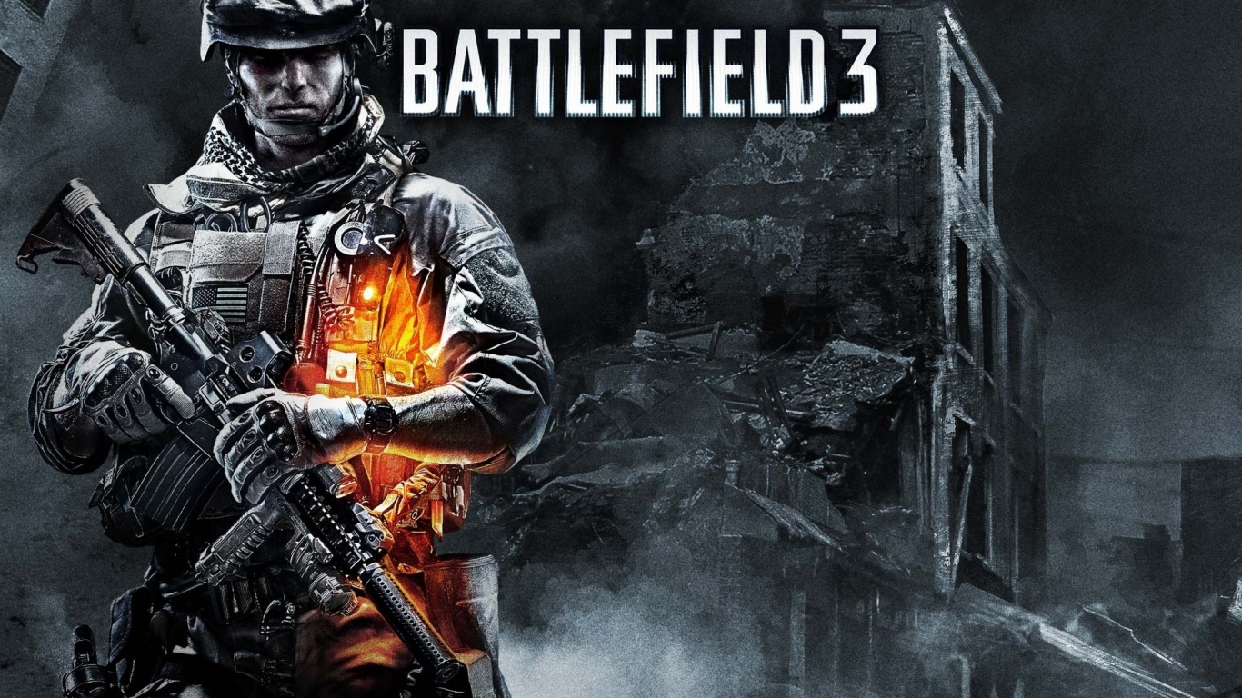 Battlefield 3 Person for 1366 x 768 HDTV resolution
