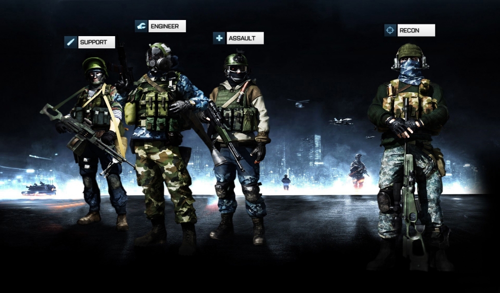Battlefield 3 Team for 1024 x 600 widescreen resolution