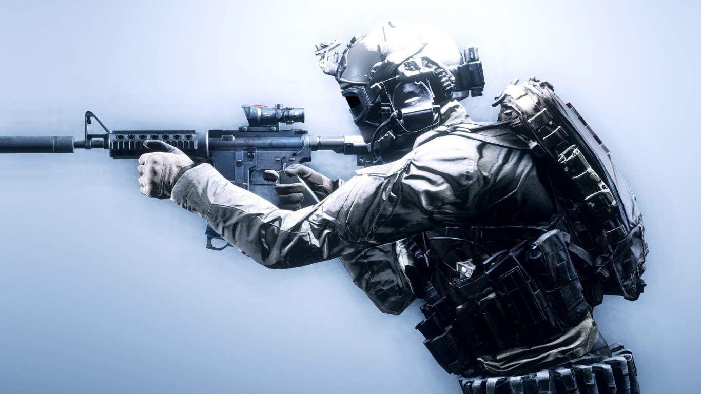 Battlefield 4 Soldier for 1366 x 768 HDTV resolution