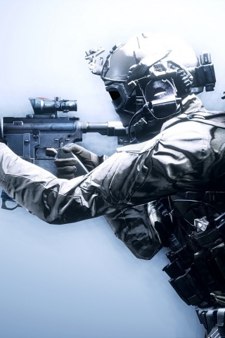 Battlefield 4 Soldier for 320 x 480 iPhone resolution