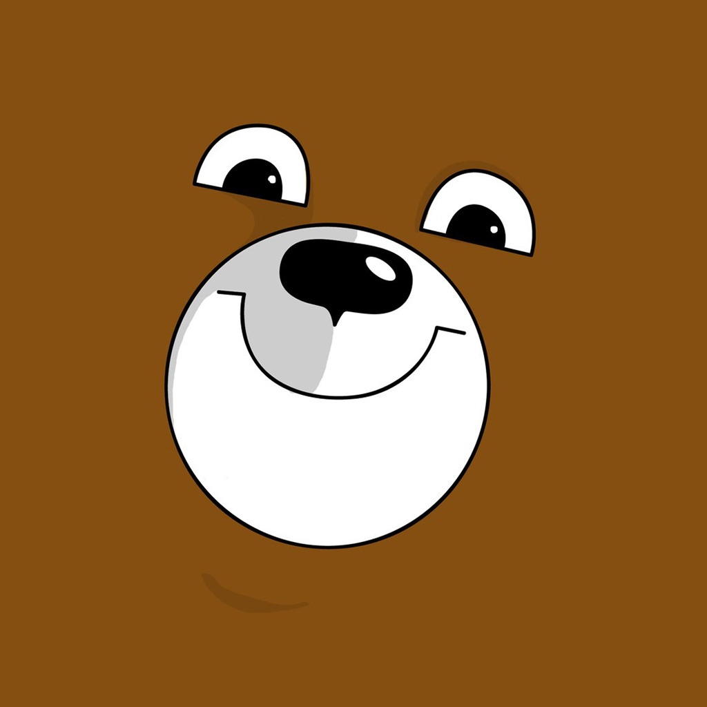 Bear Face for 1024 x 1024 iPad resolution