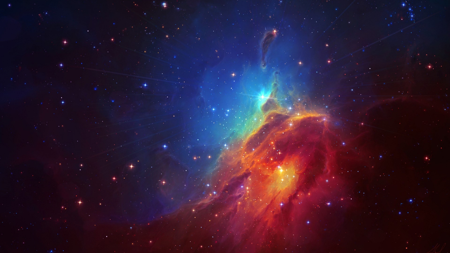 Beautiful Colourful Galaxy for 1536 x 864 HDTV resolution