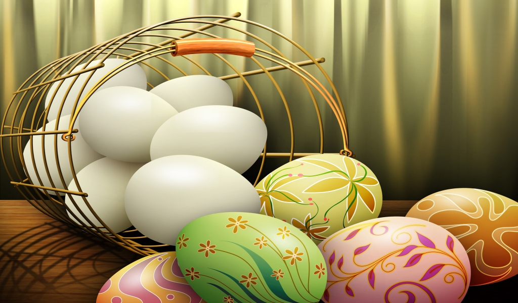 Beautiful Easter Eggs for 1024 x 600 widescreen resolution