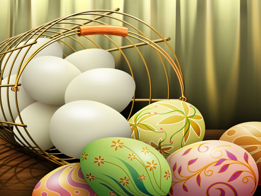 Beautiful Easter Eggs for 1024 x 768 resolution