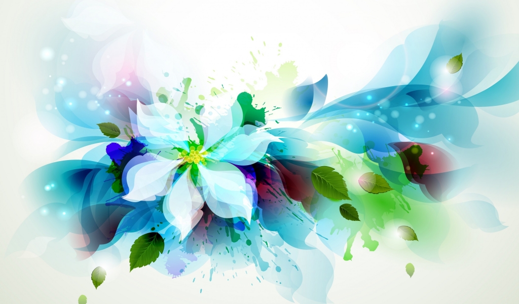 Beautiful Flower Art for 1024 x 600 widescreen resolution