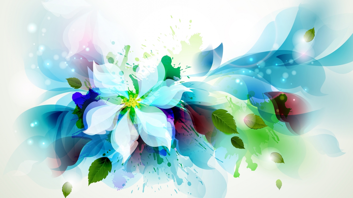 Beautiful Flower Art for 1366 x 768 HDTV resolution