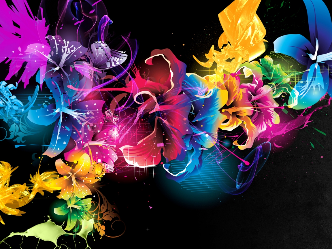 Beautiful Fractal Flowers for 1152 x 864 resolution