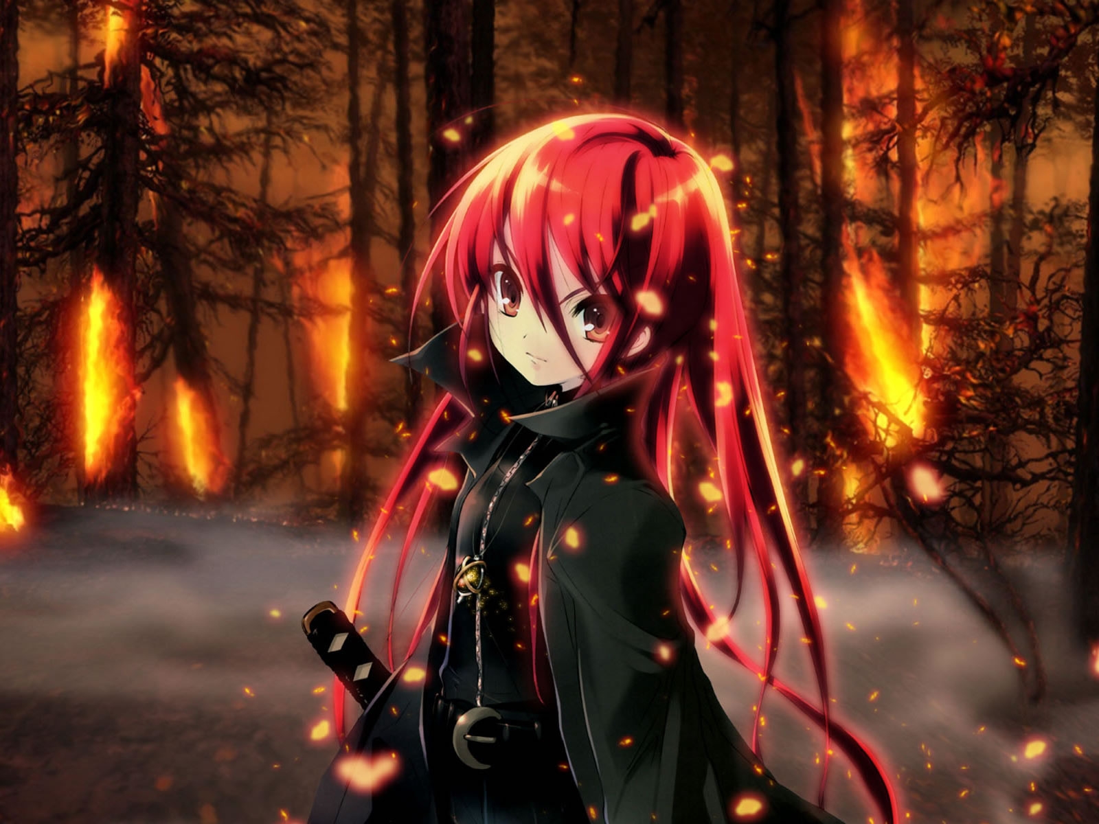 Beautiful Girl in Fire for 1600 x 1200 resolution