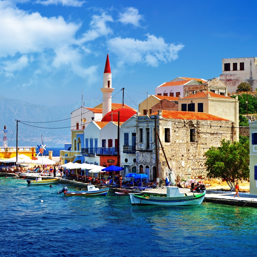 Beautiful Greece Corner for 1024 x 1024 iPad resolution