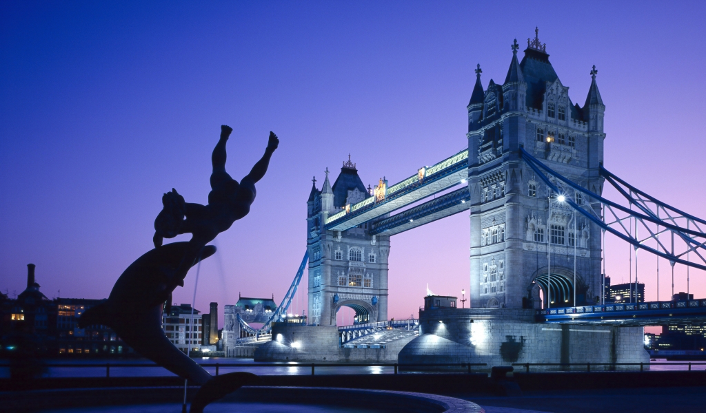 Beautiful London Tower Bridge for 1024 x 600 widescreen resolution