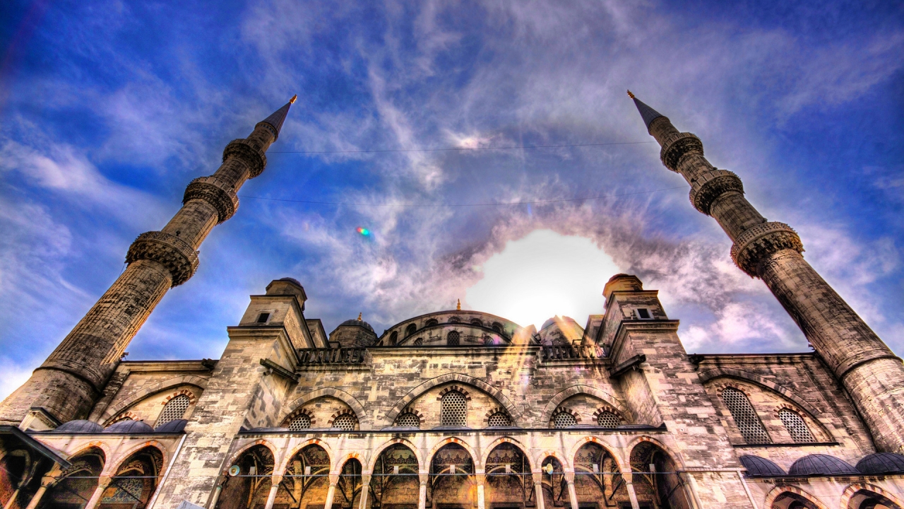 Beautiful Mosque HDR for 1280 x 720 HDTV 720p resolution