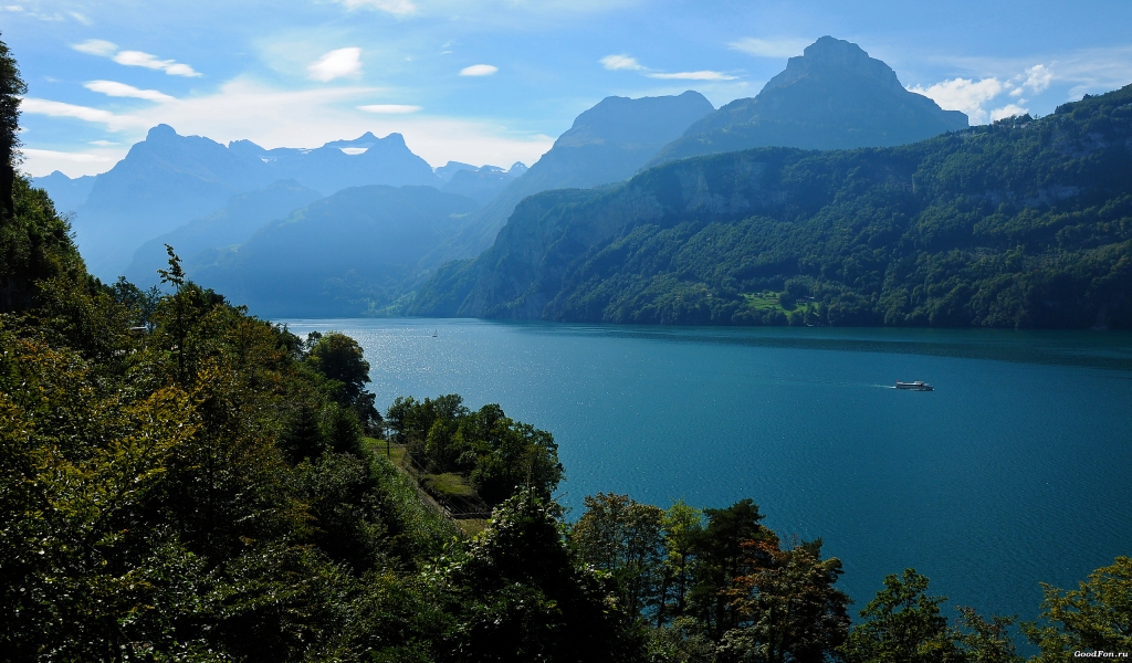 Beautiful Mountain Lake for 1024 x 600 widescreen resolution