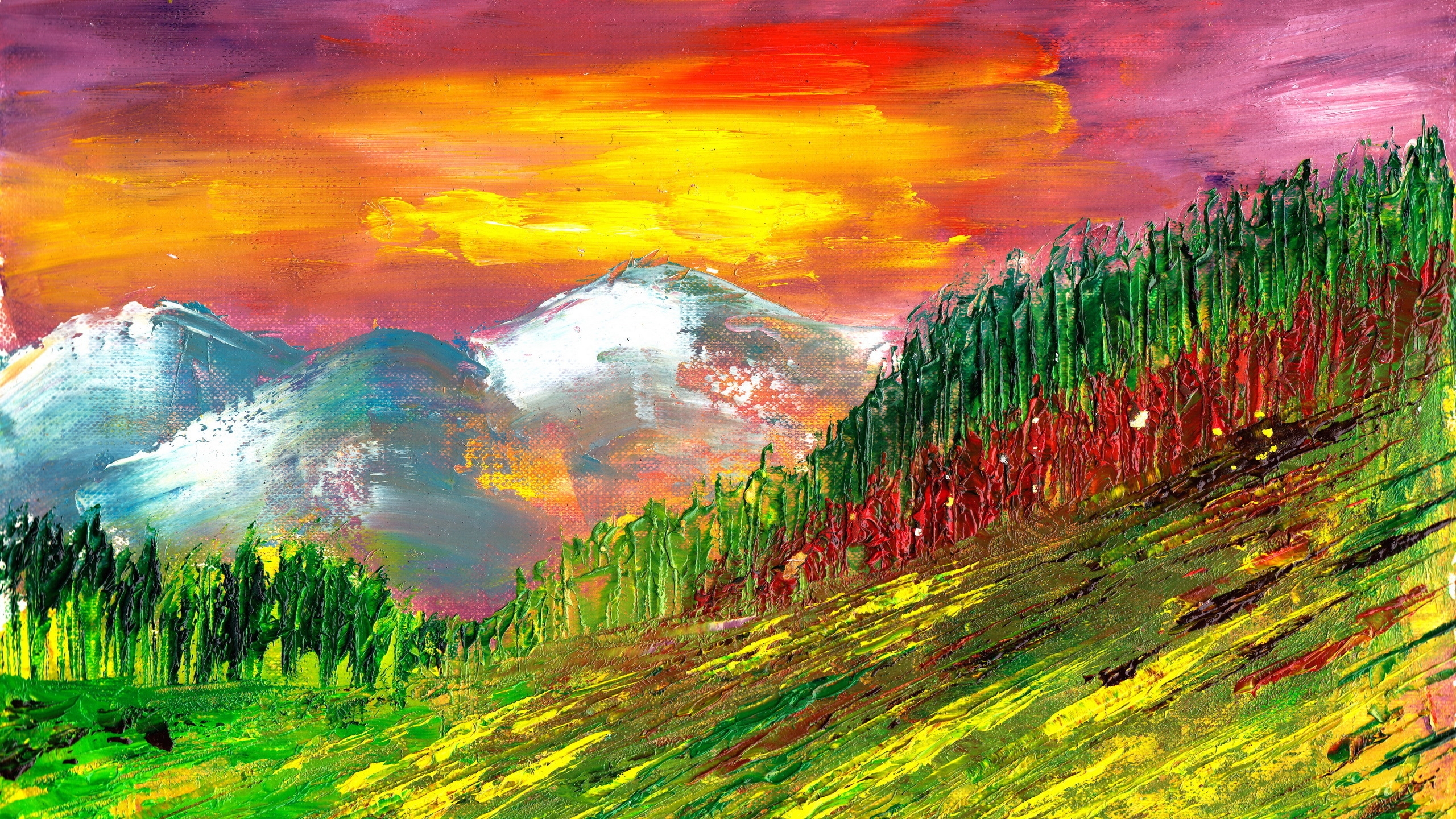 Beautiful Oil Painting for 2560x1440 HDTV resolution