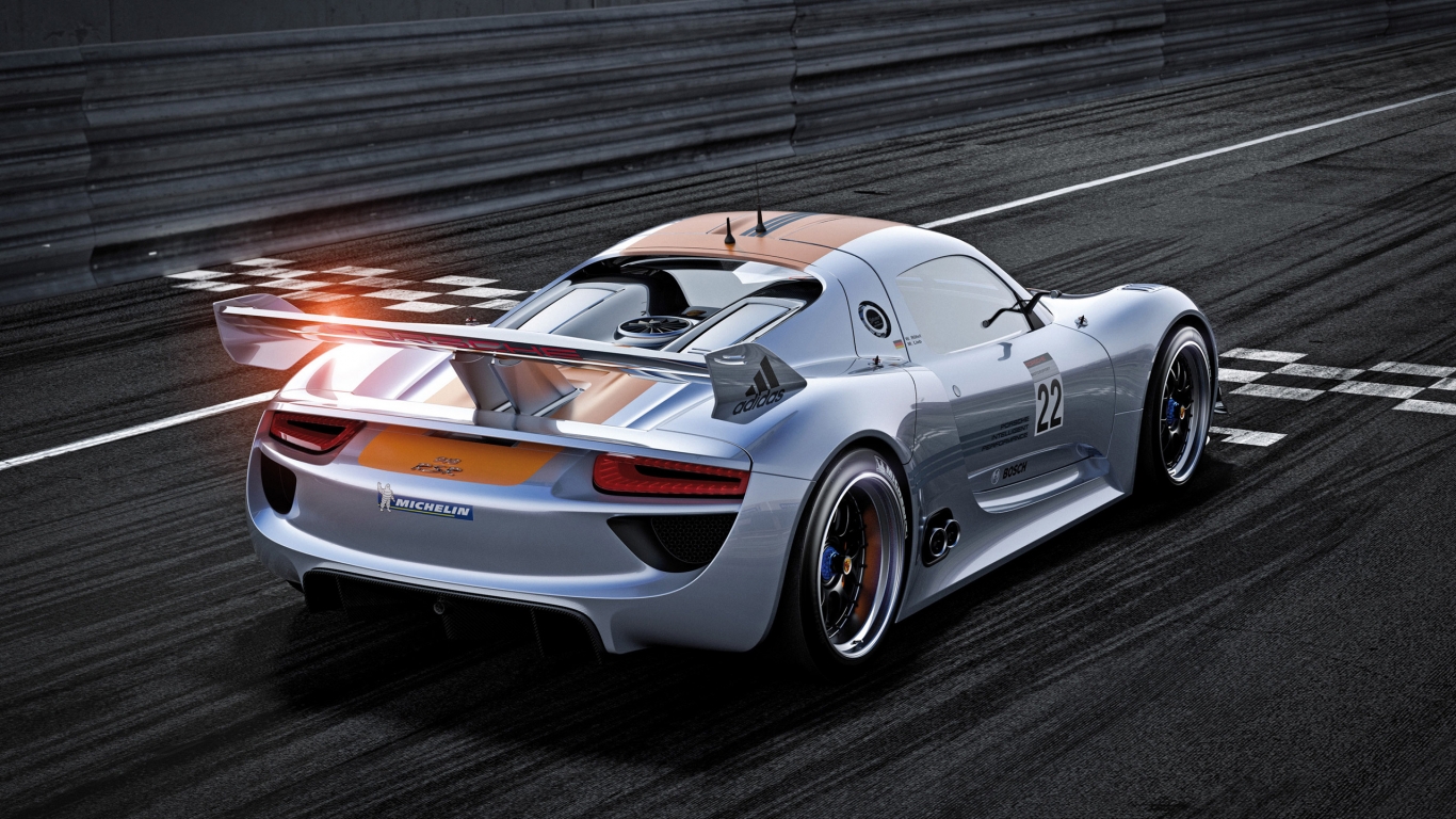 Beautiful Porsche 918 RSR for 1366 x 768 HDTV resolution