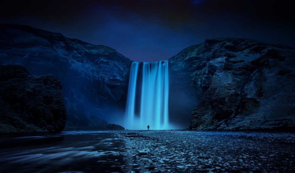 Beautiful Skogafoss Waterfall for 1024 x 600 widescreen resolution