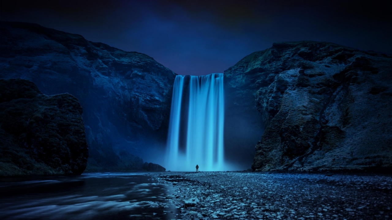 Beautiful Skogafoss Waterfall for 1280 x 720 HDTV 720p resolution