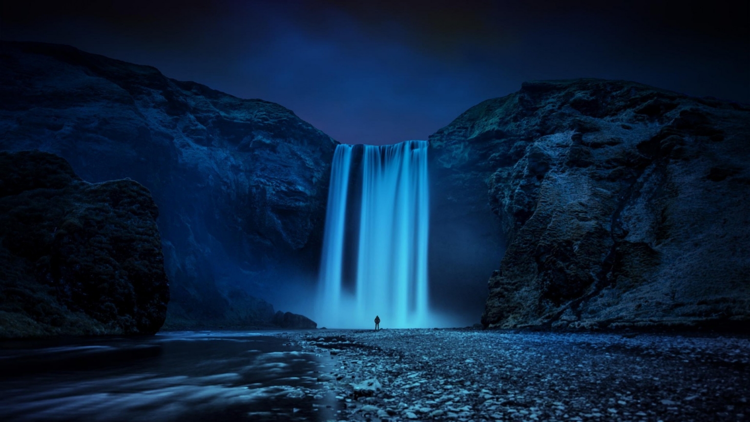 Beautiful Skogafoss Waterfall for 1536 x 864 HDTV resolution