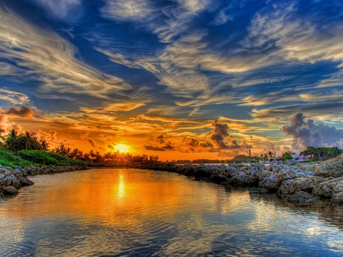 Beautiful Sunset Reflection for 1152 x 864 resolution