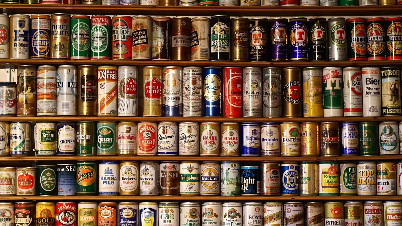 Beer Cans for 1366 x 768 HDTV resolution