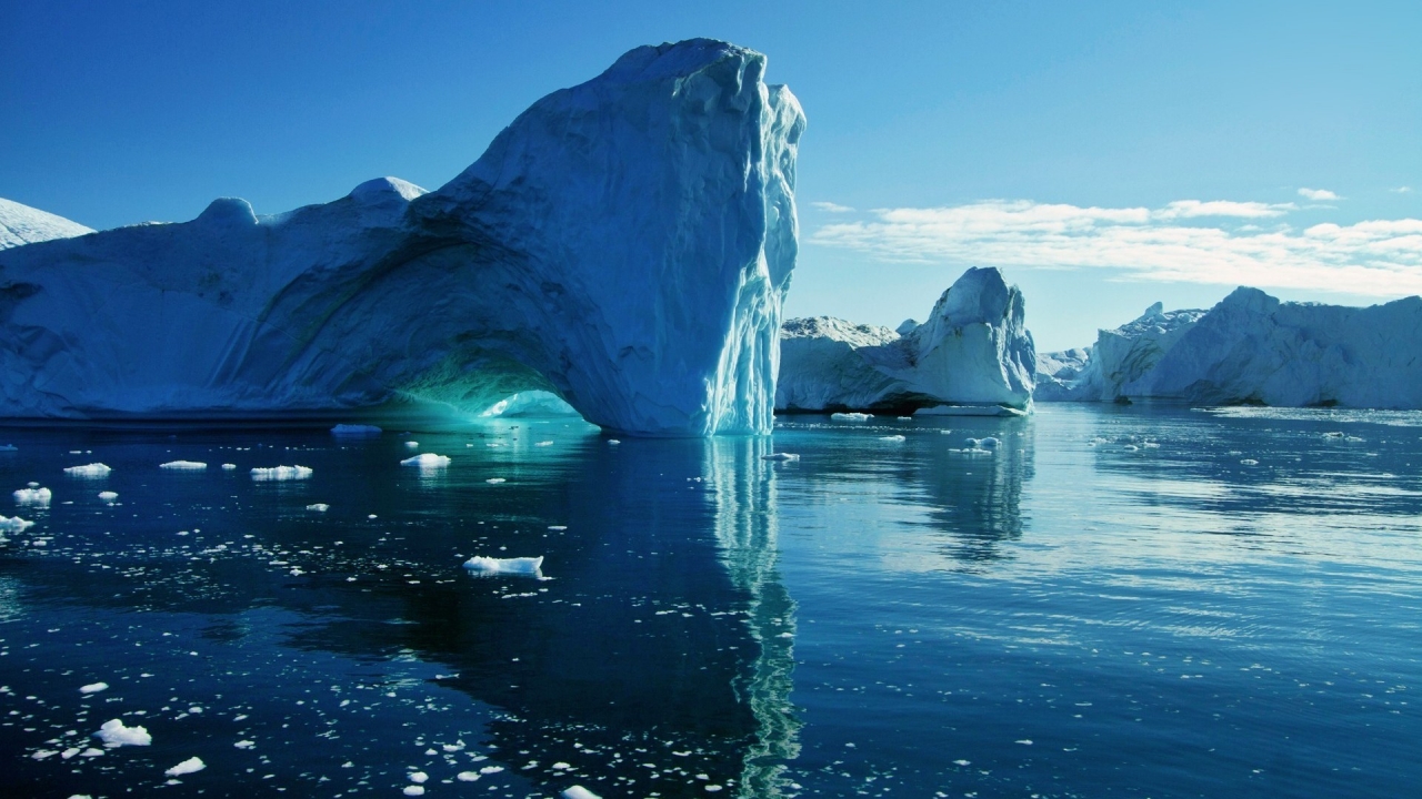 Big Blue Icebergs for 1280 x 720 HDTV 720p resolution