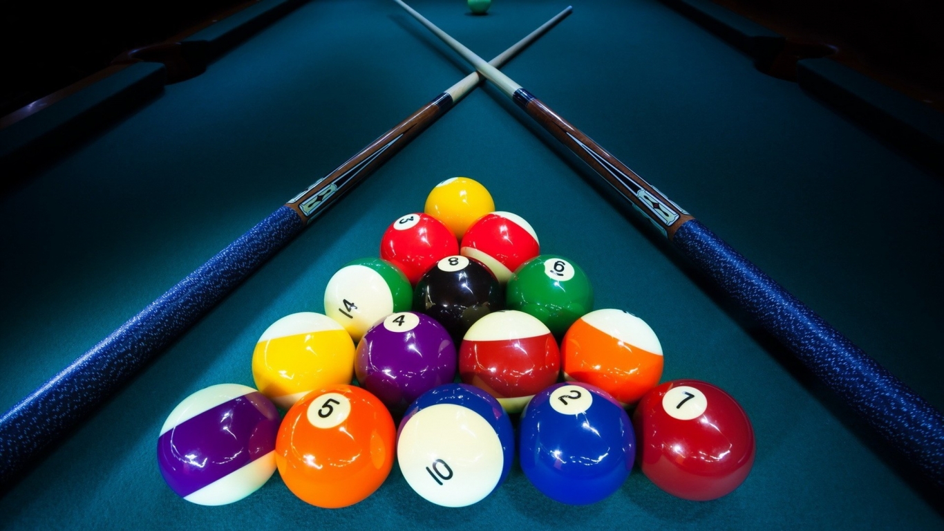 Billiards Game Table for 1366 x 768 HDTV resolution