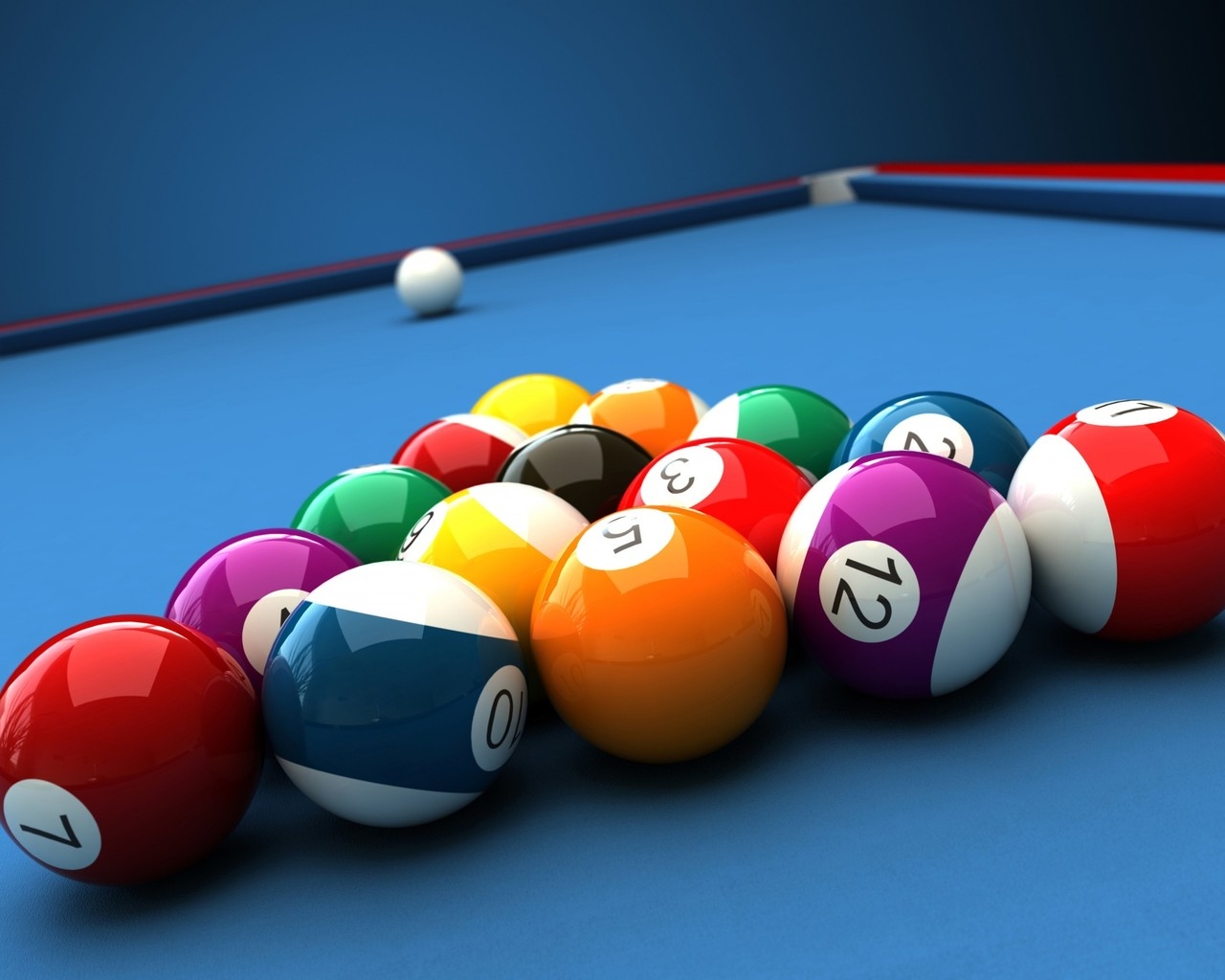 Billiards Table and Balls for 1280 x 1024 resolution