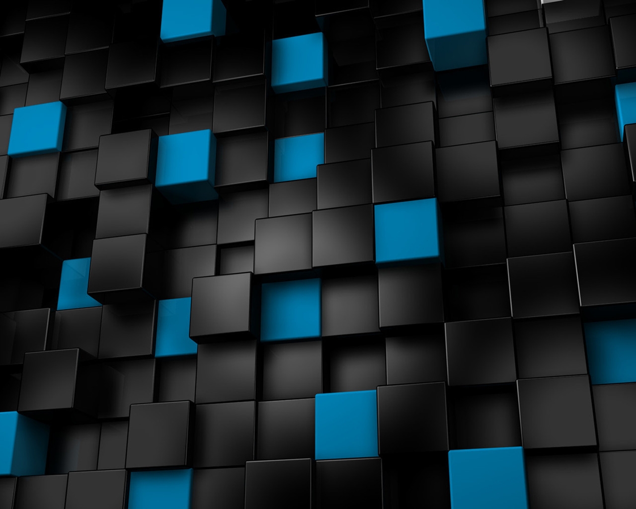 Black & Blue Cubes for 1280 x 1024 resolution