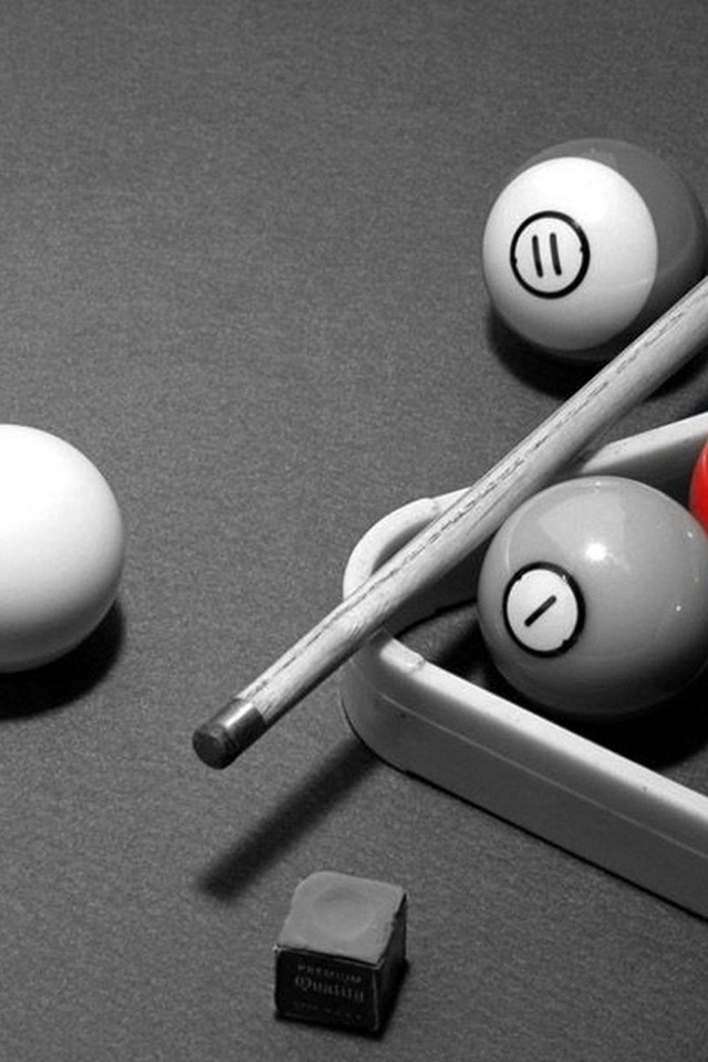 Black & White Pool Table for 640 x 960 iPhone 4 resolution