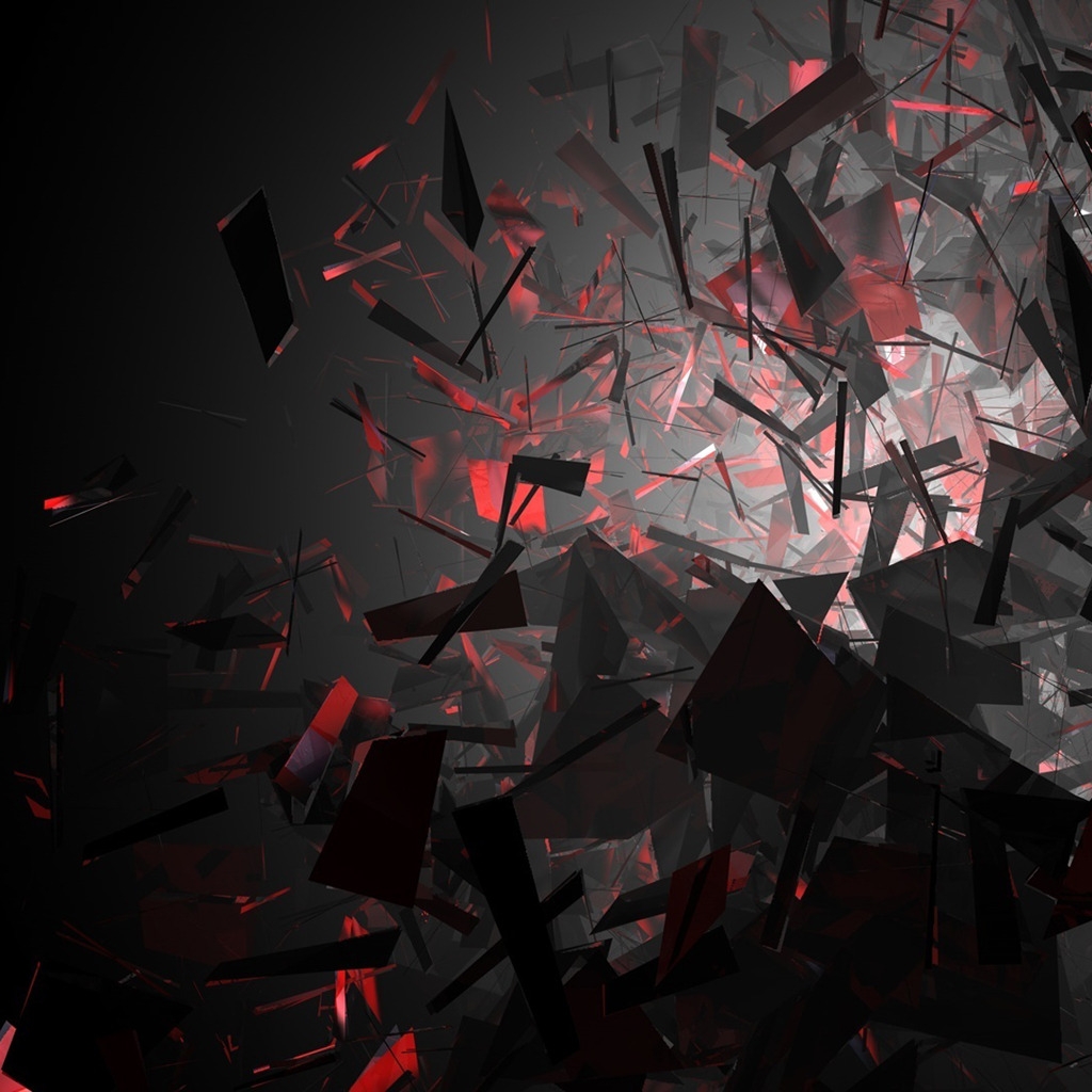 Black and Red Shapes for 1024 x 1024 iPad resolution