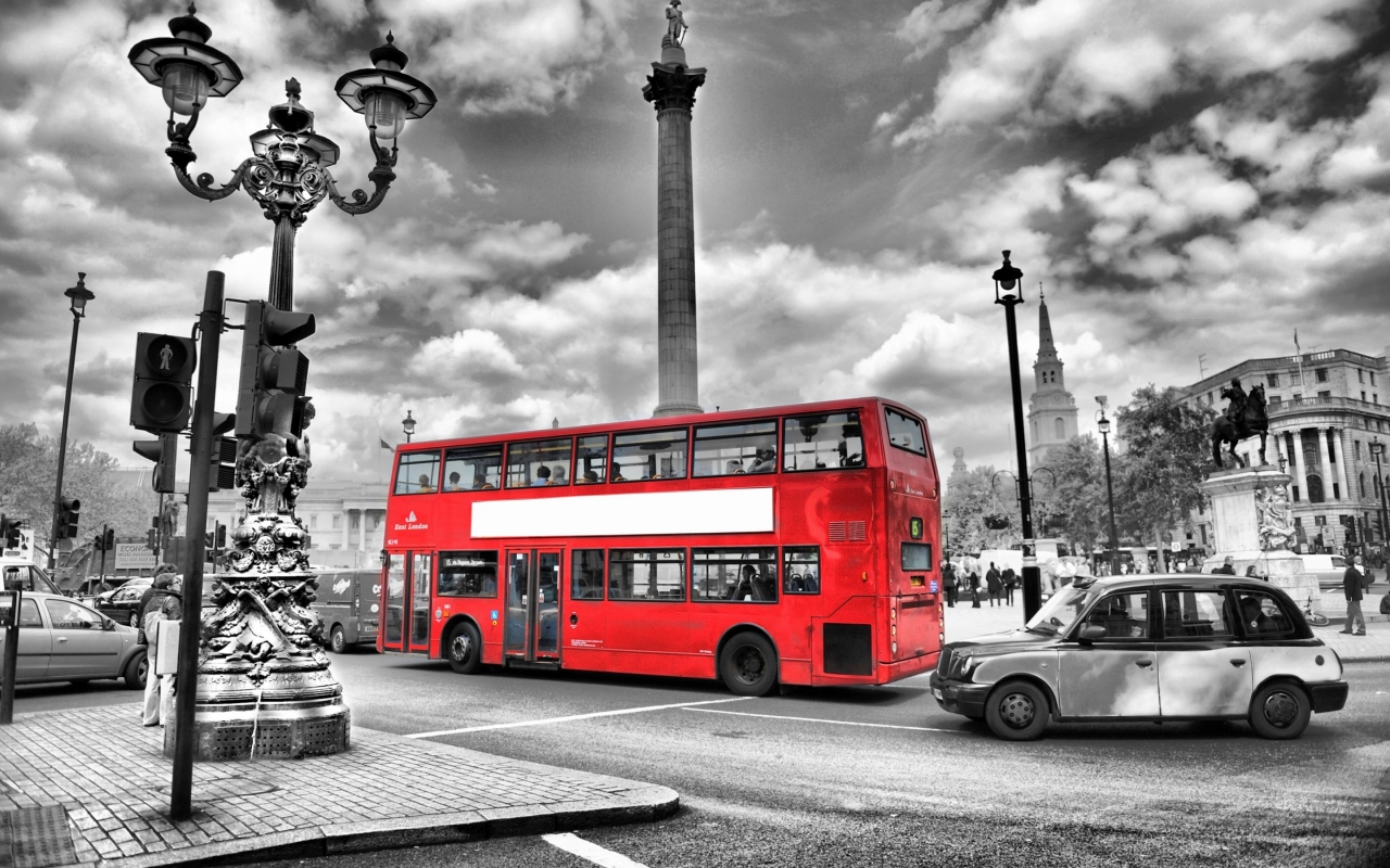 Black and White London for 1280 x 800 widescreen resolution