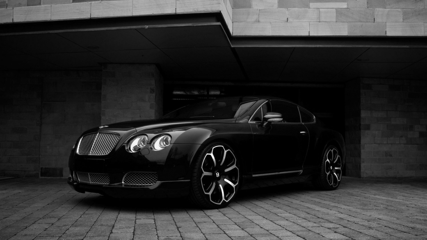 Black Bentley Front Angle for 1366 x 768 HDTV resolution