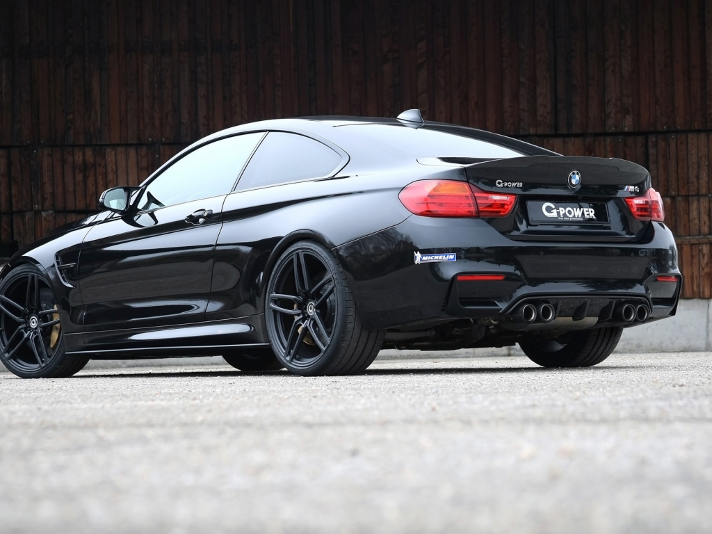 Black BMW M4 G-Power 2014 Rear for 1024 x 768 resolution