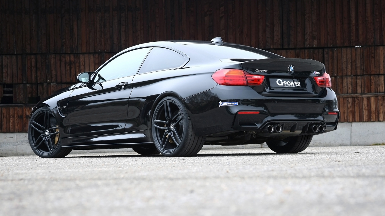 Black BMW M4 G-Power 2014 Rear for 1280 x 720 HDTV 720p resolution