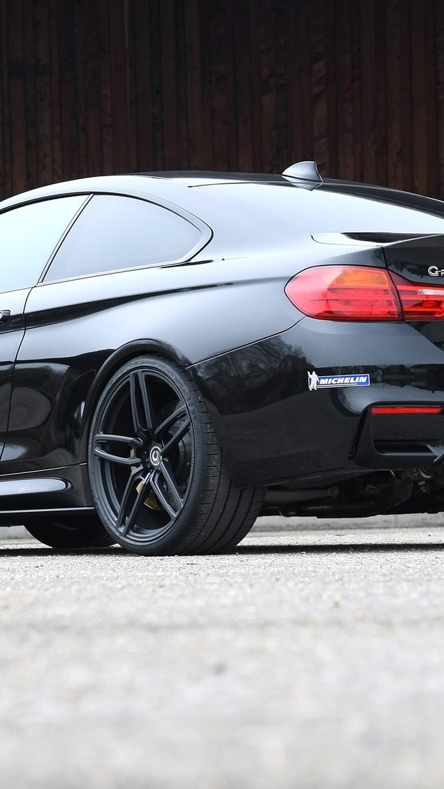 Black BMW M4 G-Power 2014 Rear for 640 x 1136 iPhone 5 resolution