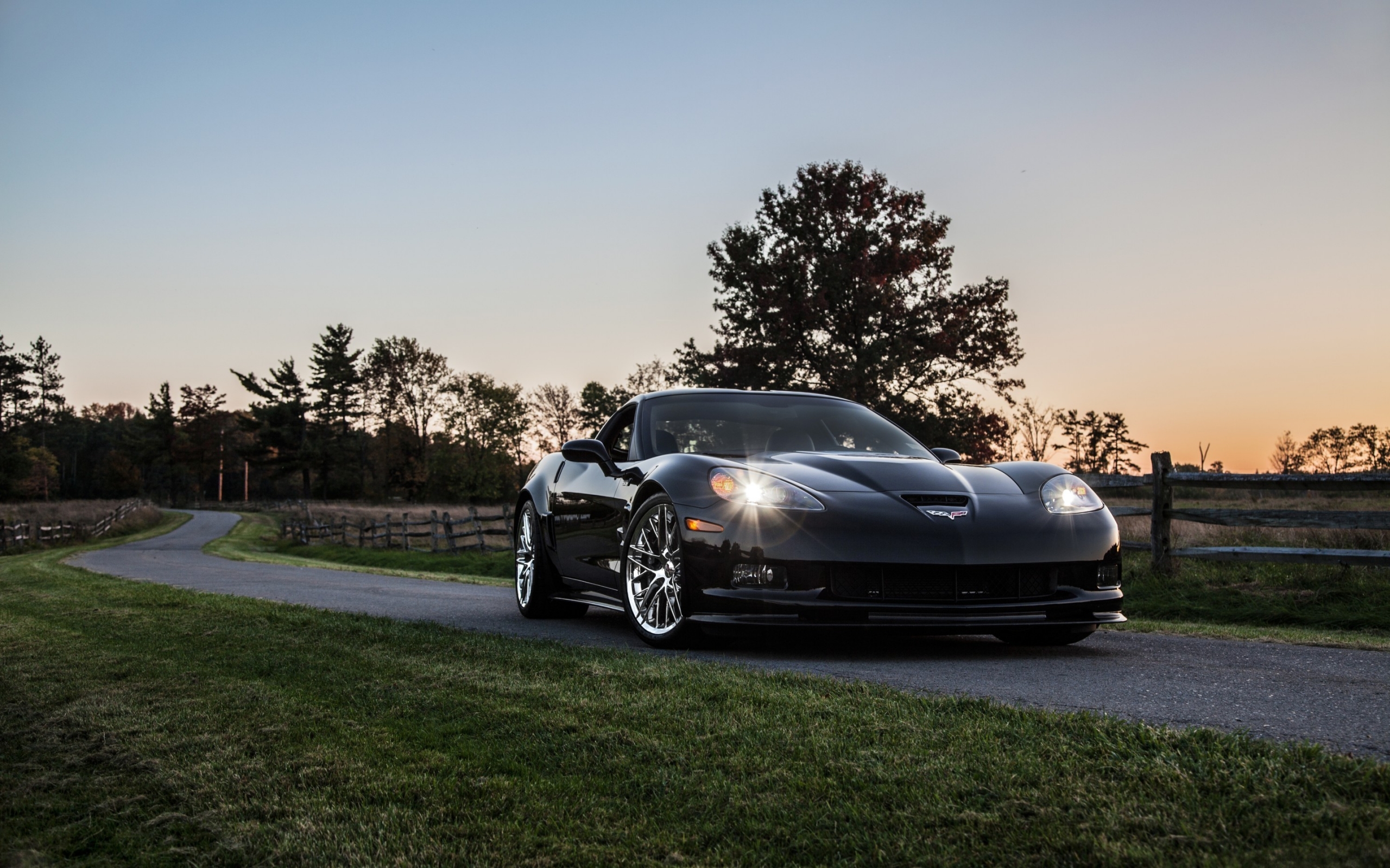 Black Chevrolet Corvette ZR 1 for 2560 x 1600 widescreen resolution