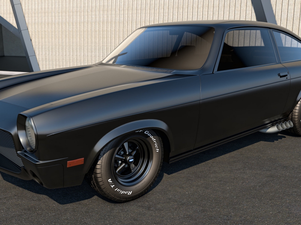Black Chevrolet Vega for 1024 x 768 resolution