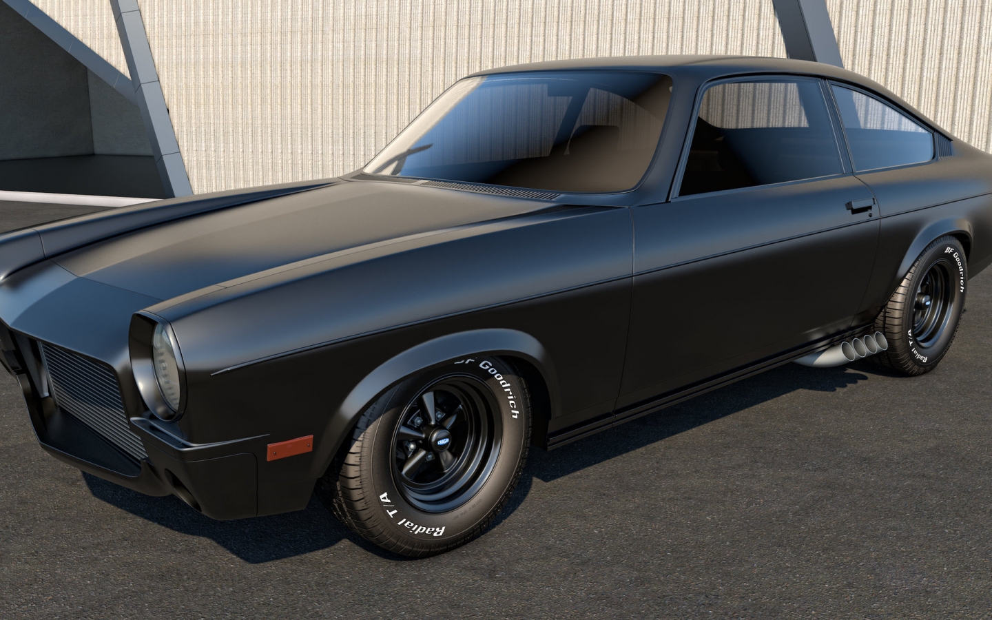 Black Chevrolet Vega for 1440 x 900 widescreen resolution