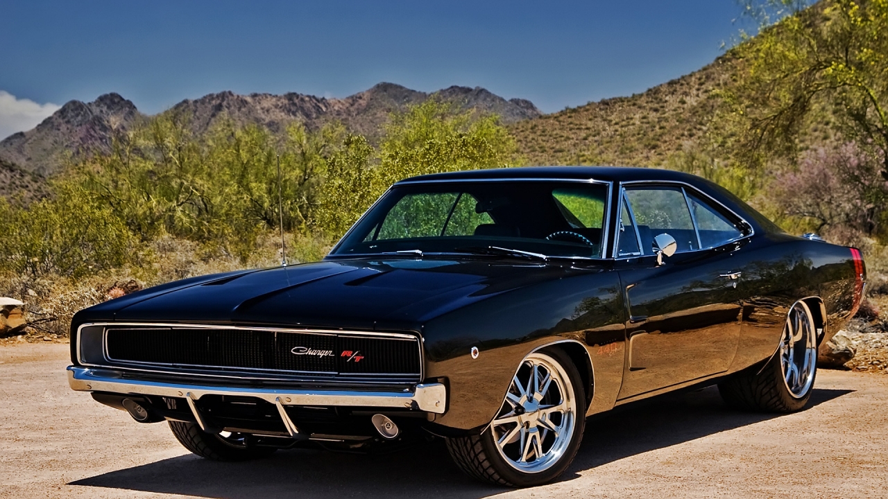 Black Dodge Charger RT for 1280 x 720 HDTV 720p resolution