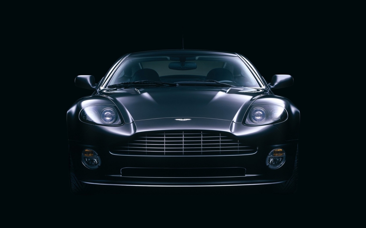 Black Front Aston Martin Vanquish for 1280 x 800 widescreen resolution