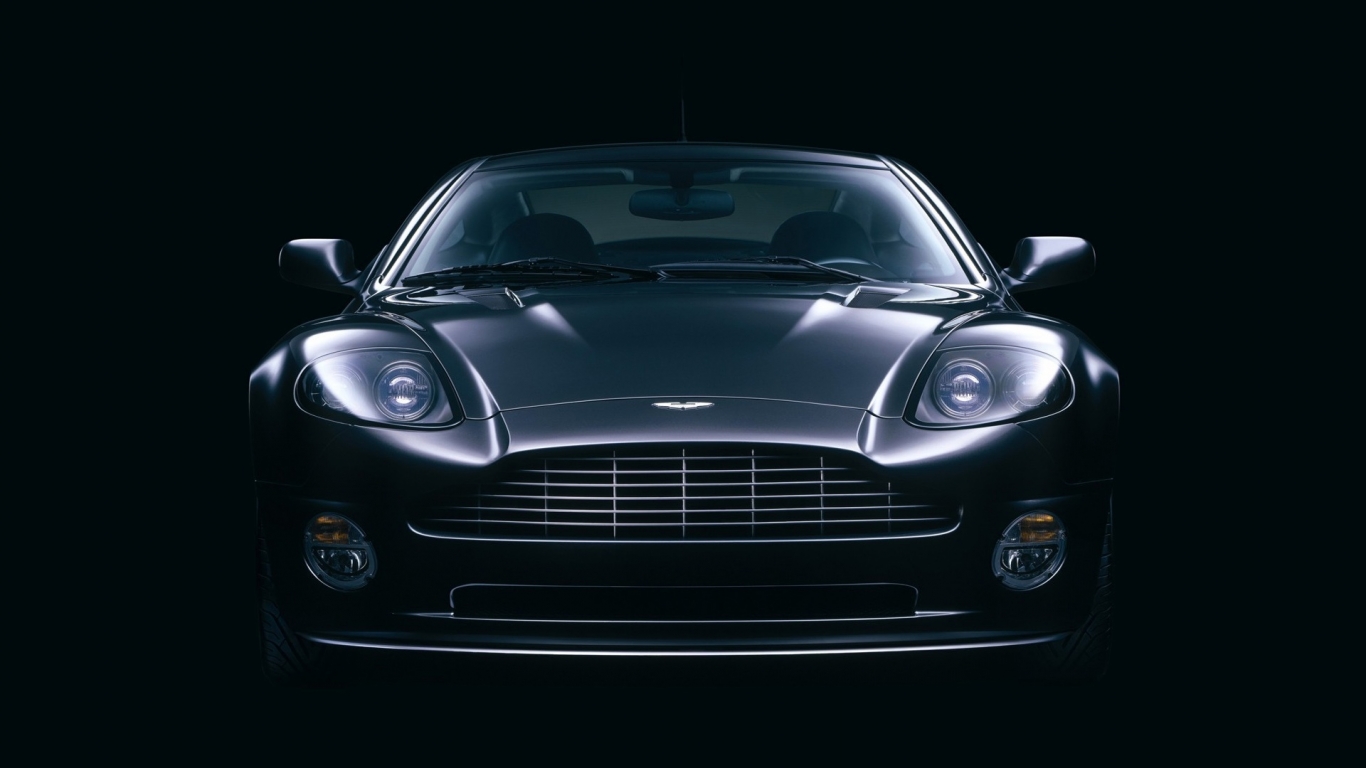 Black Front Aston Martin Vanquish for 1366 x 768 HDTV resolution