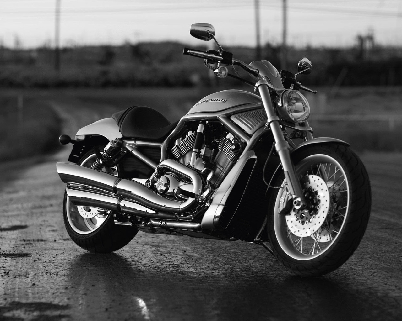 Black Harley Davidson for 1280 x 1024 resolution
