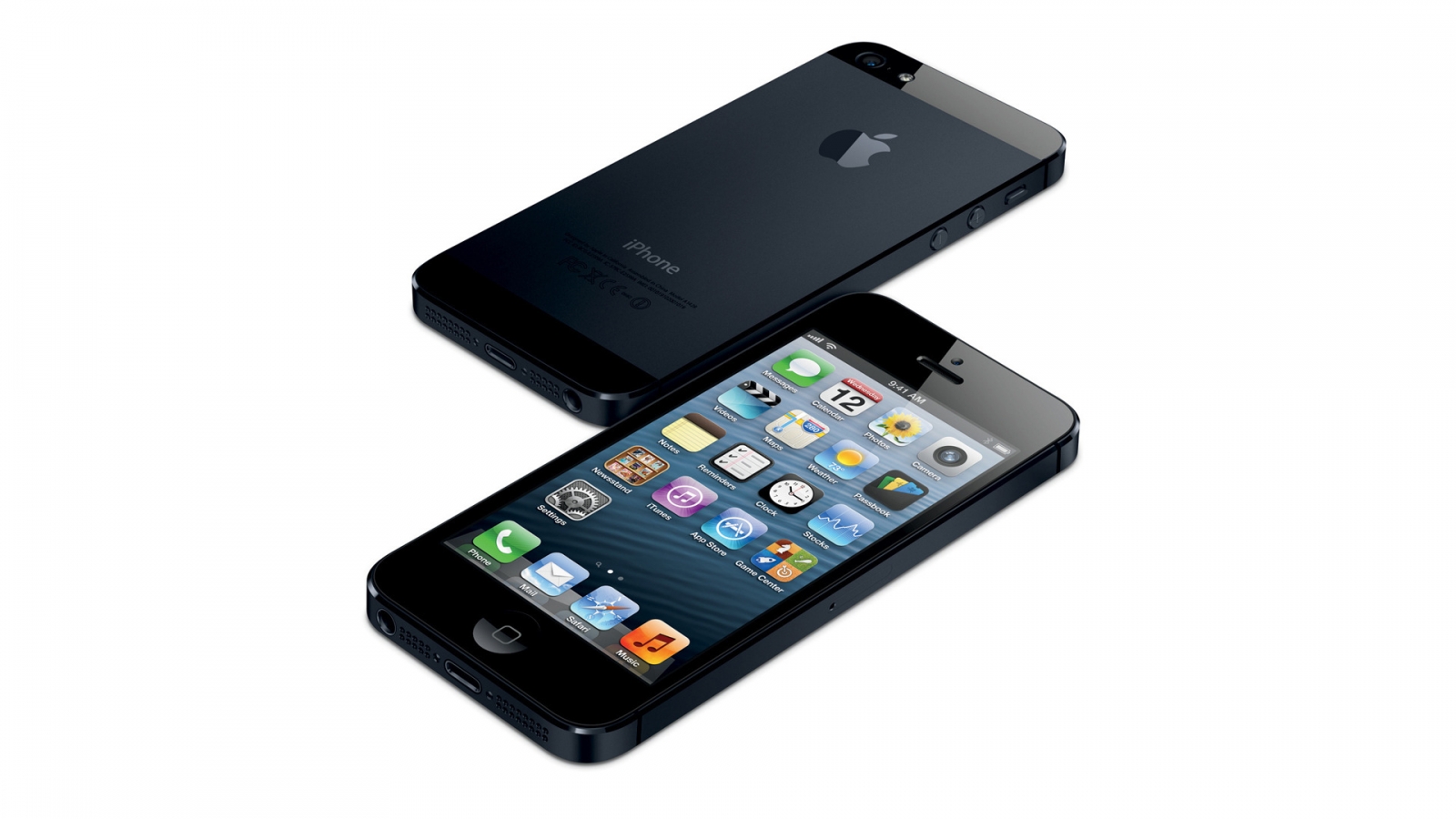 Black iPhone 5 for 1600 x 900 HDTV resolution