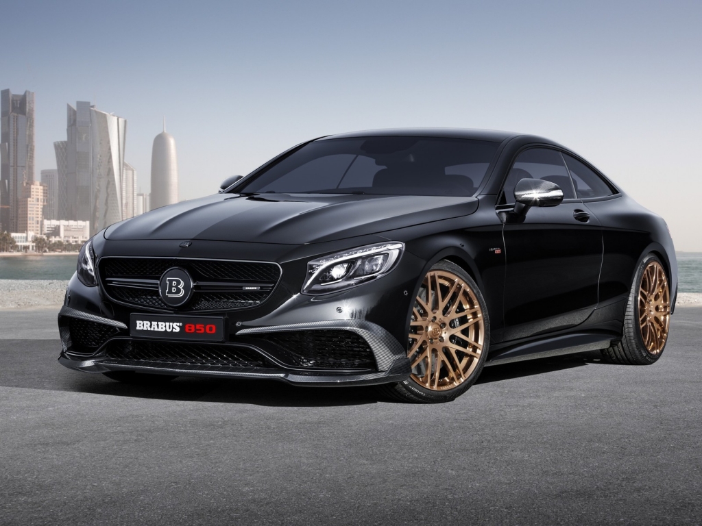 Black Mercedes Benz S63 AMG Brabus  for 1024 x 768 resolution