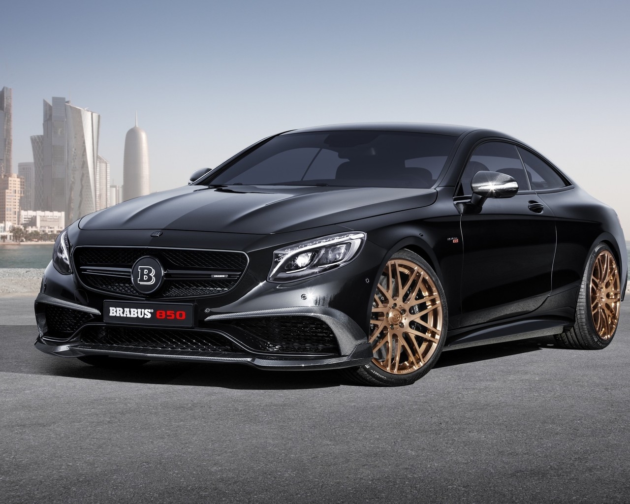 Black Mercedes Benz S63 AMG Brabus  for 1280 x 1024 resolution
