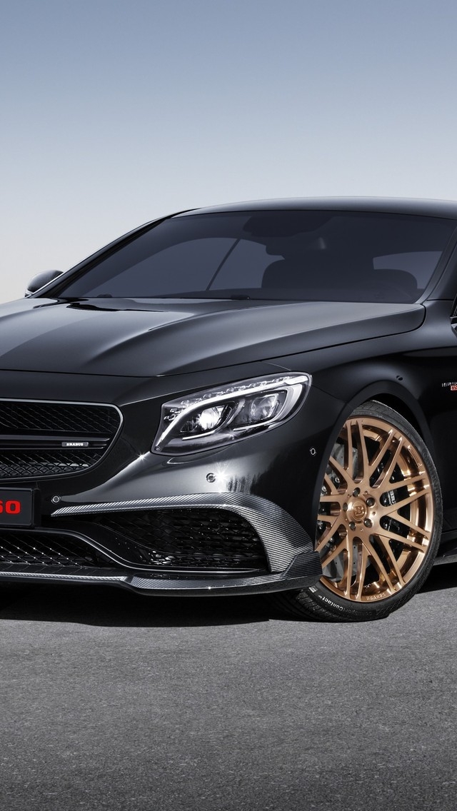 Black Mercedes Benz S63 AMG Brabus  for 640 x 1136 iPhone 5 resolution