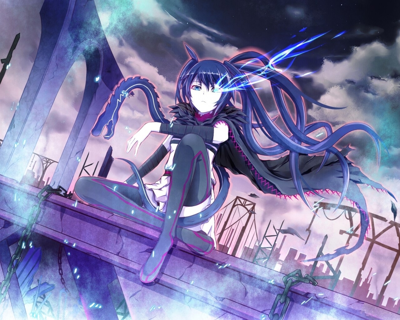 Black Rock Shooter Blue Eye Flame for 1280 x 1024 resolution