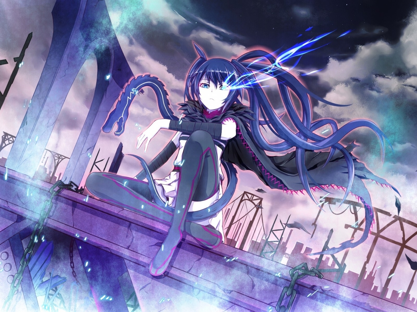 Black Rock Shooter Blue Eye Flame for 1600 x 1200 resolution